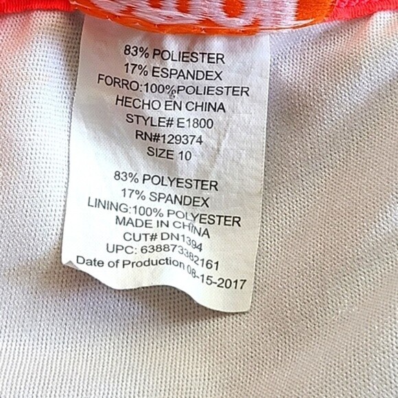 Emoji Girls Size 10 Patriotic Red White Blue 2 pc Swimming Suit Swimsuit Tankini - Picture 6 of 6